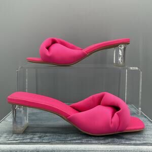 Open Edit Women’s Cleo Translucent Heel Sandals Pink Size 5M